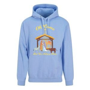 Let Us Adore Him Christmas Advent Nativity Scene North Gift Unisex Surf Hoodie