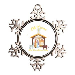 Let Us Adore Him Christmas Advent Nativity Scene North Gift Metallic Star Ornament