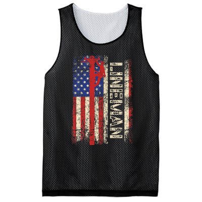 Lineman Us American Flag Patriotic Electrician Dad Mesh Reversible Basketball Jersey Tank