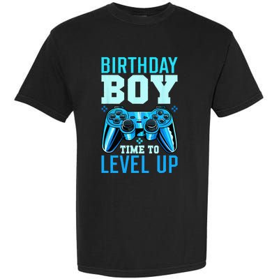 Level Up Birthday Matching Gamer Party Classic Fit Black Garment-Dyed Heavyweight T-Shirt