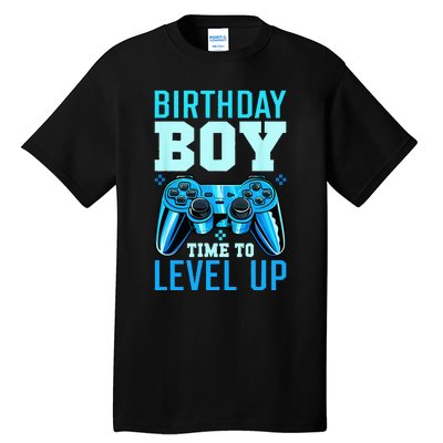 Level Up Birthday Matching Gamer Party Classic Fit Black Tall T-Shirt