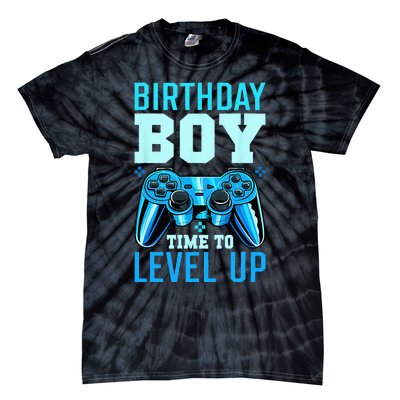 Level Up Birthday Matching Gamer Party Classic Fit Black Tie-Dye T-Shirt