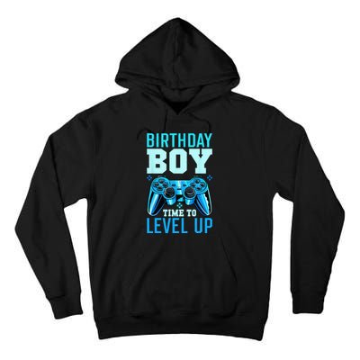 Level Up Birthday Matching Gamer Party Classic Fit Black Tall Hoodie