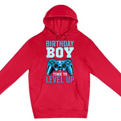 Level Up Birthday Matching Gamer Party Classic Fit Black Premium Pullover Hoodie