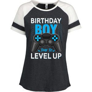 Level Up Birthday Gamer Party Video Game Gift Enza Ladies Jersey Colorblock Tee