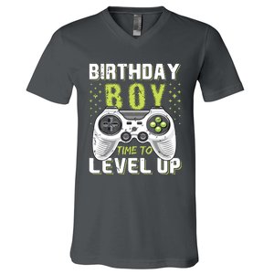 Level Up Birthday Boy Video Game Classic Fit Black Party Gift V-Neck T-Shirt