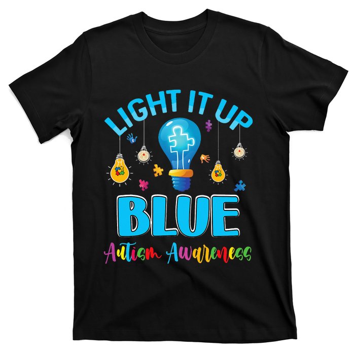 Light Up Blue Autism Awareness Puzzle For Mom T-Shirt