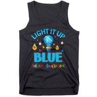 Light Up Blue Autism Awareness Puzzle For Mom Tank Top