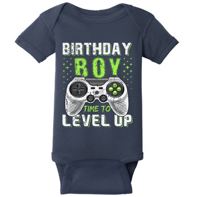 Level Up Birthday Boy Video Game Classic Fit Black Party Gift Baby Bodysuit