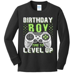 Level Up Birthday Boy Video Game Kids Long Sleeve Shirt