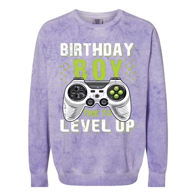 Level Up Birthday Boy Video Game Colorblast Crewneck Sweatshirt