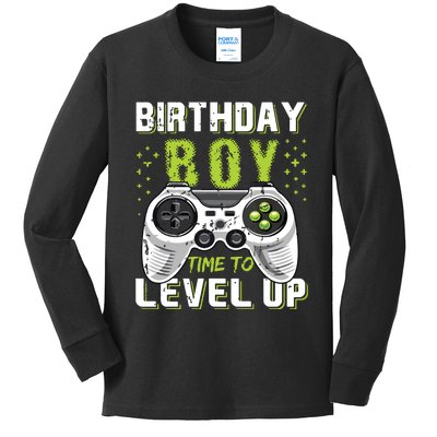 Level Up Birthday Boy Video Game Kids Long Sleeve Shirt