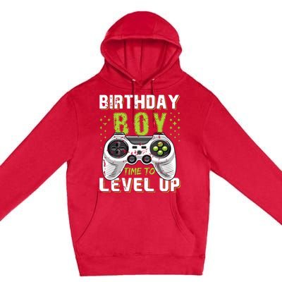 Level Up Birthday Boy Video Game Premium Pullover Hoodie