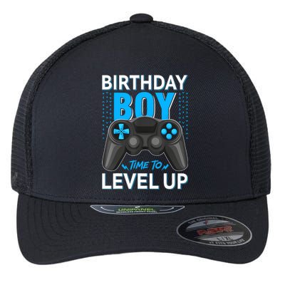 Level Up Birthday Boy Gamer Kids Party Video Game Gift Flexfit Unipanel Trucker Cap