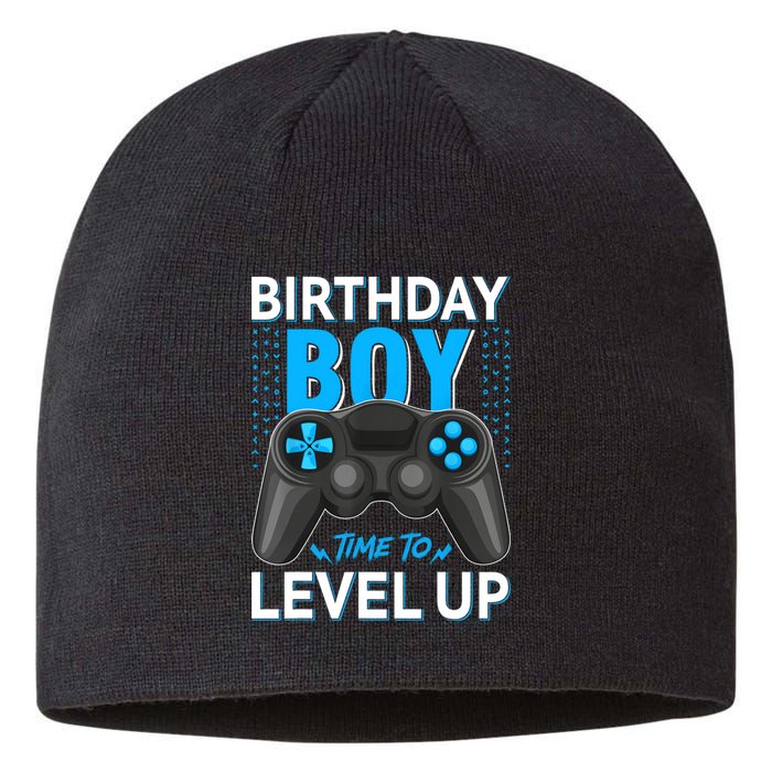 Level Up Birthday Boy Gamer Kids Party Video Game Gift Sustainable Beanie