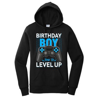 Level Up Birthday Boy Gamer Kids Party Video Game Gift Women's Pullover Hoodie