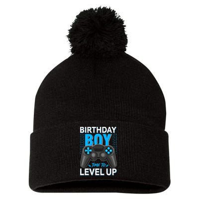 Level Up Birthday Boy Gamer Kids Party Video Game Gift Pom Pom 12in Knit Beanie