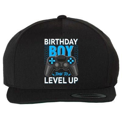 Level Up Birthday Boy Gamer Kids Party Video Game Gift Wool Snapback Cap