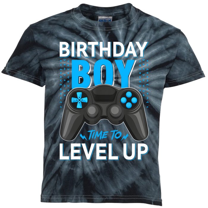 Level Up Birthday Boy Gamer Kids Party Video Game Gift Kids Tie-Dye T-Shirt