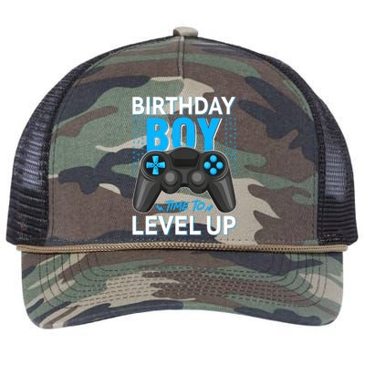 Level Up Birthday Boy Gamer Kids Party Video Game Gift Retro Rope Trucker Hat Cap