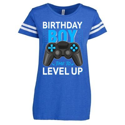 Level Up Birthday Boy Gamer Kids Party Video Game Gift Enza Ladies Jersey Football T-Shirt