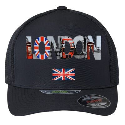 London Uk British Flag England Great Britain Flexfit Unipanel Trucker Cap