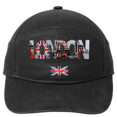 London Uk British Flag England Great Britain 7-Panel Snapback Hat