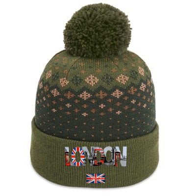 London Uk British Flag England Great Britain The Baniff Cuffed Pom Beanie