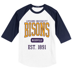 Lipscomb University Bison Est Date Baseball Sleeve Shirt