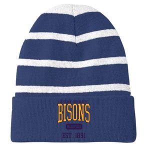 Lipscomb University Bison Est Date Striped Beanie with Solid Band