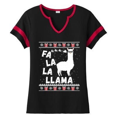 Llama Ugly Christmas Gift Sweater Gift Gift Ladies Halftime Notch Neck Tee