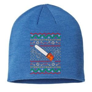 Lumberjack Ugly Christmas Sweater Chainsaw Lover Gift Sustainable Beanie