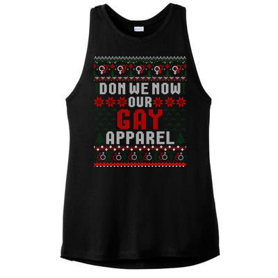 Lgbt Ugly Christmas Sweater Don We Now Our Gay Cool Gift Ladies PosiCharge Tri-Blend Wicking Tank