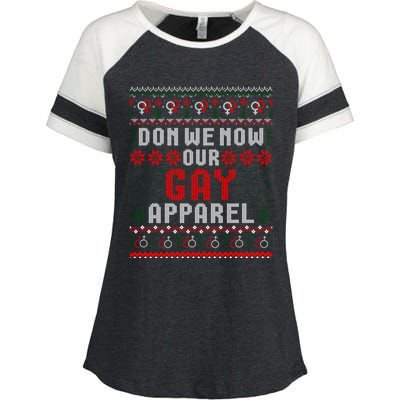 Lgbt Ugly Christmas Sweater Don We Now Our Gay Cool Gift Enza Ladies Jersey Colorblock Tee