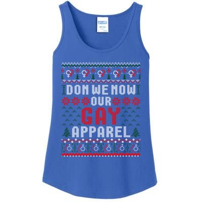 Lgbt Ugly Christmas Sweater Don We Now Our Gay Cool Gift Ladies Essential Tank