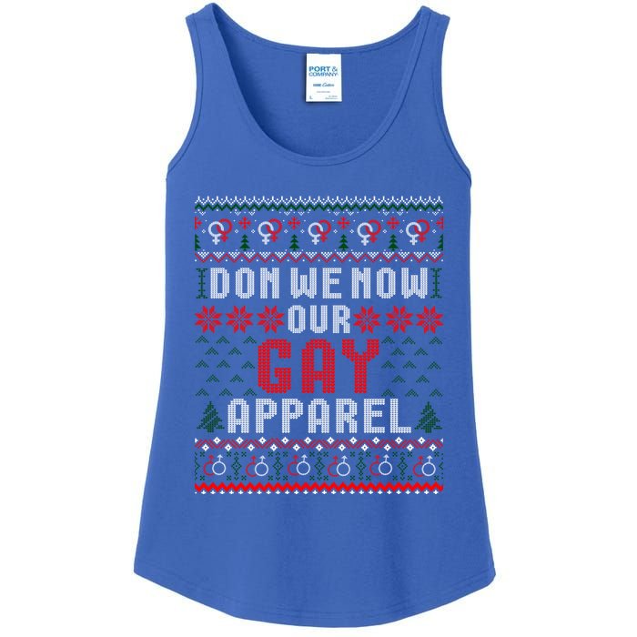 Lgbt Ugly Christmas Sweater Don We Now Our Gay Cool Gift Ladies Essential Tank