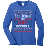 Lgbt Ugly Christmas Sweater Don We Now Our Gay Cool Gift Ladies Long Sleeve Shirt