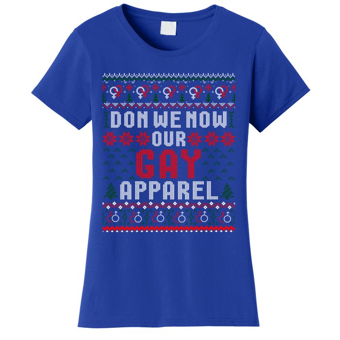 Lgbt Ugly Christmas Sweater Don We Now Our Gay Cool Gift Women's T-Shirt