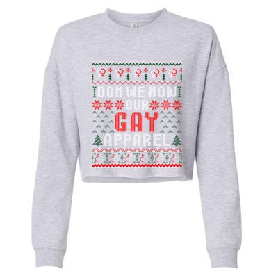 Lgbt Ugly Christmas Sweater Don We Now Our Gay Cool Gift Cropped Pullover Crew