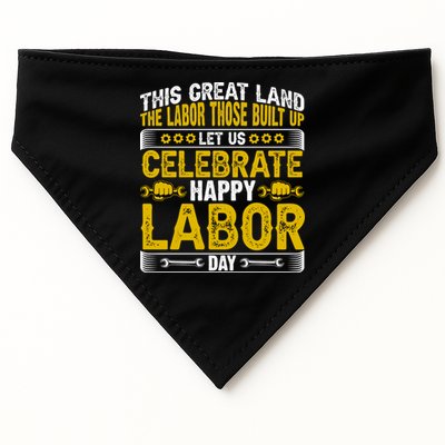 Let Us Celebrate Happy Labor Day Gift USA-Made Doggie Bandana