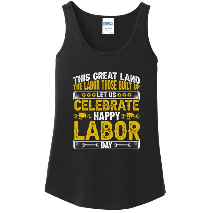 Let Us Celebrate Happy Labor Day Gift Ladies Essential Tank