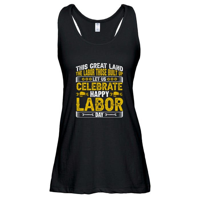 Let Us Celebrate Happy Labor Day Gift Ladies Essential Flowy Tank