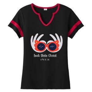 Look Unto Christ Gospel Theme 2025 Yw Ym D&C 636 Ladies Halftime Notch Neck Tee