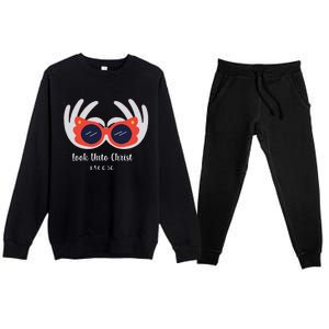 Look Unto Christ Gospel Theme 2025 Yw Ym D&C 636 Premium Crewneck Sweatsuit Set