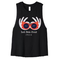 Look Unto Christ Gospel Theme 2025 Yw Ym D&C 636 Women's Racerback Cropped Tank