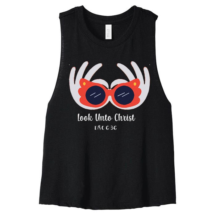 Look Unto Christ Gospel Theme 2025 Yw Ym D&C 636 Women's Racerback Cropped Tank