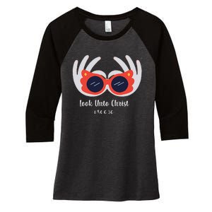 Look Unto Christ Gospel Theme 2025 Yw Ym D&C 636 Women's Tri-Blend 3/4-Sleeve Raglan Shirt