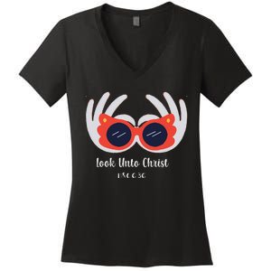 Look Unto Christ Gospel Theme 2025 Yw Ym D&C 636 Women's V-Neck T-Shirt