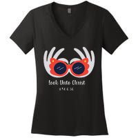 Look Unto Christ Gospel Theme 2025 Yw Ym D&C 636 Women's V-Neck T-Shirt