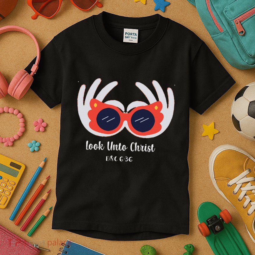 Look Unto Christ Gospel Theme 2025 Yw Ym D&C 636 Kids T-Shirt